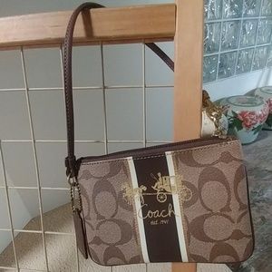 Coach Logo Wristlet Wallet